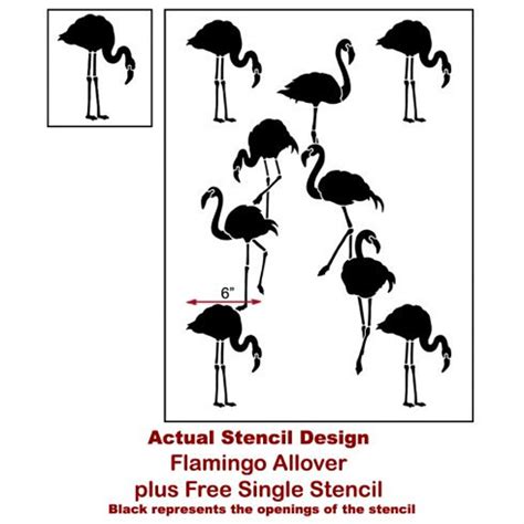 Flamingo Allover Stencil Fun And Playful Pattern For A Etsy Uk