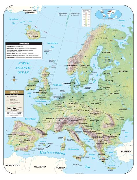 Physical Map Of Europe And Asia