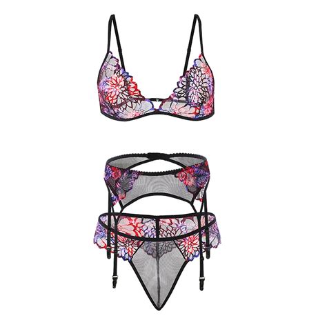 Buy Embroidery Lace Wireless Bralette Sexy Thin