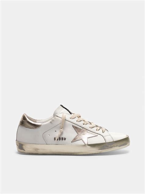 Super Star Sneakers With Details And Gold Foxing Golden Goose