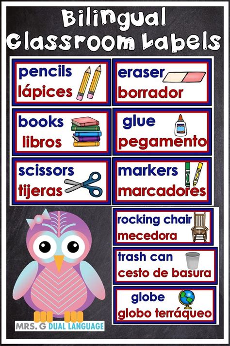 Bilingual Classroom Labels English And Spanish Bilingual Classroom