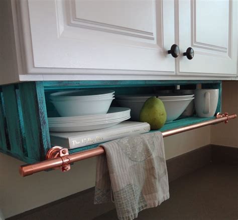 There's no need for tools or hardware. Kitchen Shelf CUSTOM Under CaBINet with Towel Rack Storage