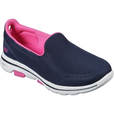 Skechers Womens Gowalk 5 Fantasy Navyhot Pink Slip On Sports Shoes