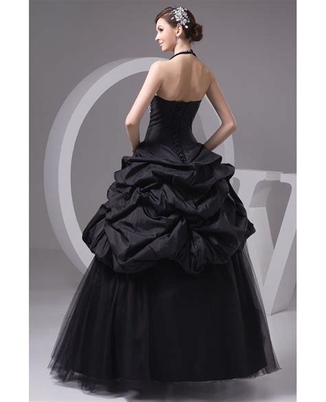 Gothic Sequined Long Halter Black Tulle Wedding Dress Oph1445 3189