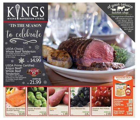 Fill up your basket with these unique varietals, and savor the sweet taste of just continue scrolling and find the current weekly ad. Kings Food Markets Circular December 14 - 20, 2018. View ...