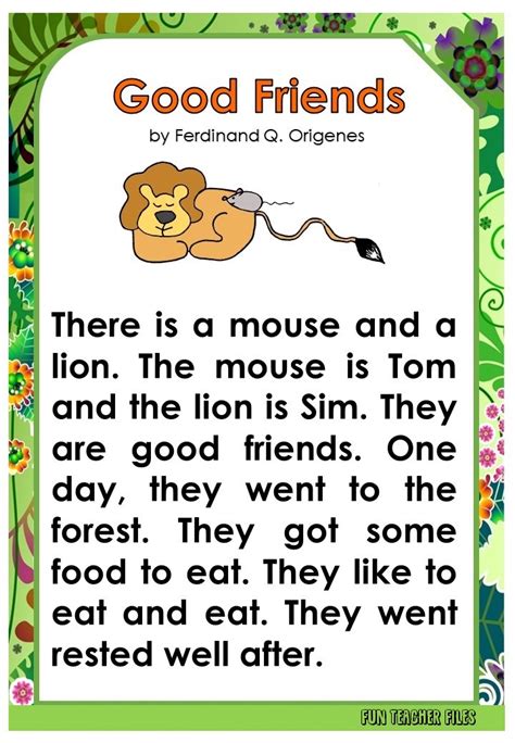 English Reading Passages About Animals Fun Teacher Files