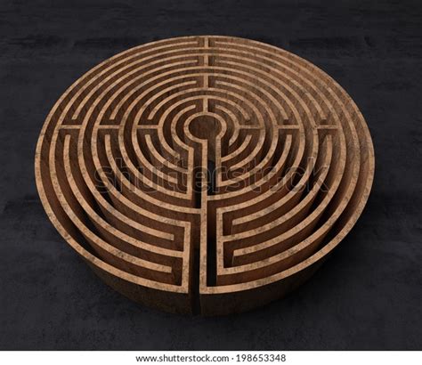Labyrinth Interiors Perspective On Background Texture Stock Photo