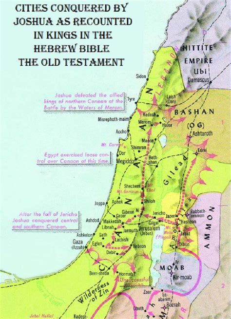 Cities Conquered By Joshua Bible Mapping Bible Facts Hebrew Bible