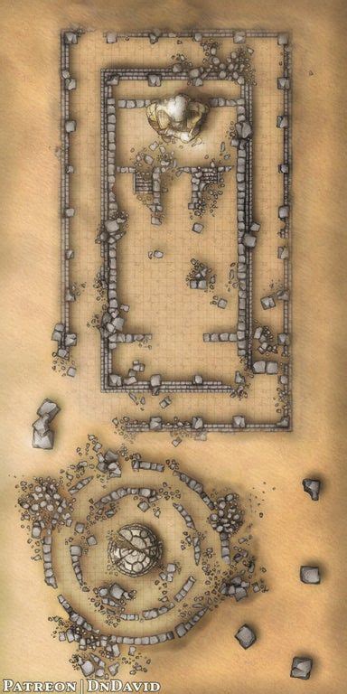 Desert Ruin 30x60 Battlemaps Fantasy Map Map Art Dungeon Maps