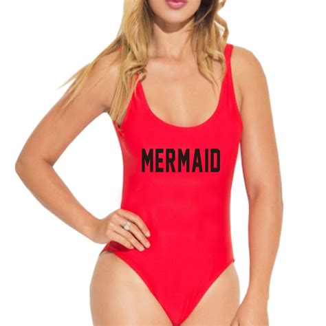 Sexy One Piece Swimsuit Mermaid Letter Print 2020 Swimwear Women Summer Beachwear Lady Pink