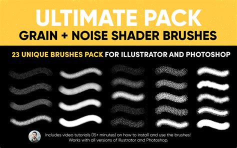 Ultimate Pack Grain And Noise Texture Brushes For Illustrator And Photoshop