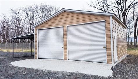 24x30 Metal Garage With Lean To Lean To Garage For Two Cars