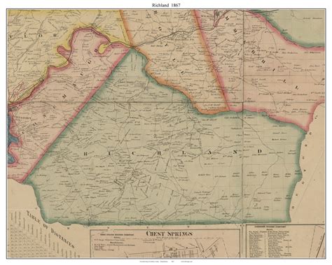 Richland Township Pennsylvania 1867 Old Town Map Custom Print