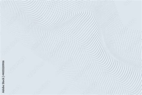 Simple Dotted Waves On White Background Abstract Wavy Particles In