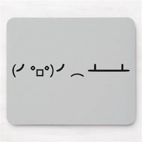 Table Flip Flipping Ascii Emoticon Mouse Pad Zazzle