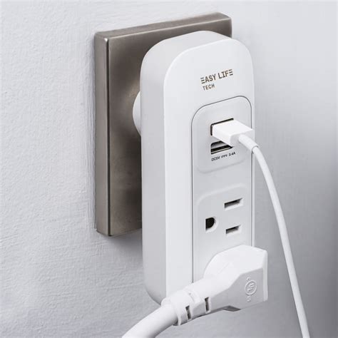 Multi Plug Outlet Expander 2 Ac Outlets And 2 Usb Charging Ports Wall