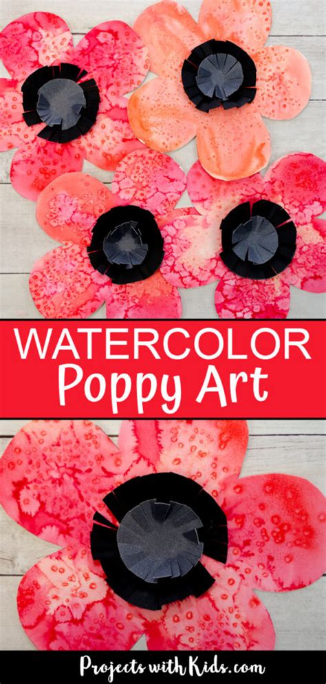 Beautiful Watercolor Poppy Art Kids Can Make Projects With Kids