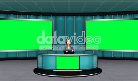 News 022 Tv Studio Set Virtual Green Screen Background Psd Datavideo