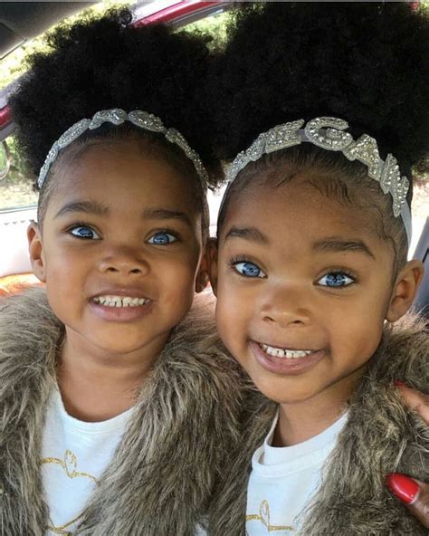 Blue Eyed African American Twins Beautiful Black Babies Kids