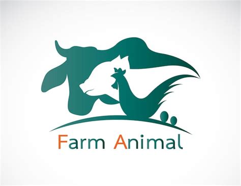 Premium Vector Vector Group Of Animal Farm Label Cowpigchickenegg