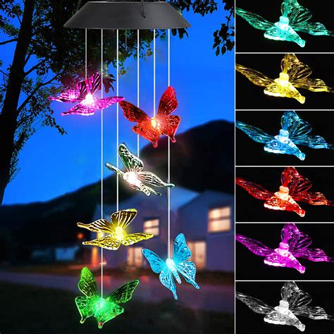 Solar Wind Chime Outdoorwind Chime Clearancecolor Changing Led Mobile