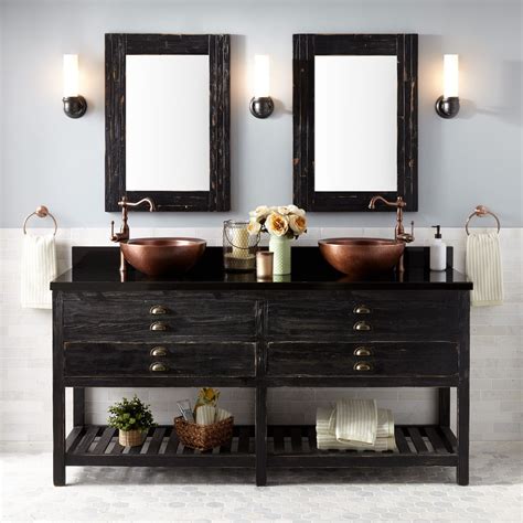 Featuring unique sinks made from a variety of materials the sellano vessel sink vanity offers a contemporary minimalist style without sacrificing a sophisticated look. 72" Benoist Reclaimed Wood Console Double Vessel Sink ...