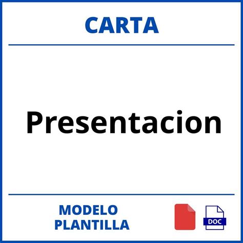 Modelo De Carta De Presentacion