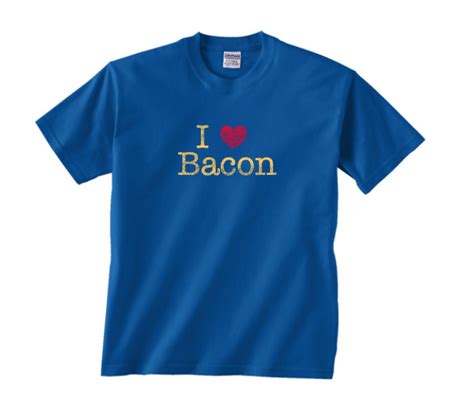 I Heart Bacon Kids Tee Shirt I Love Bacon T Shirt Toddler And Youth
