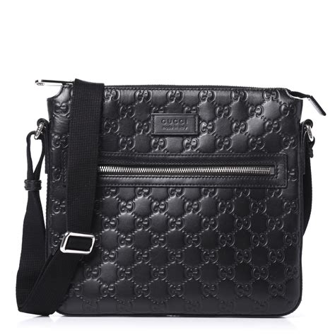Gucci Guccissima Signature Small Messenger Bag Black 630096 Fashionphile
