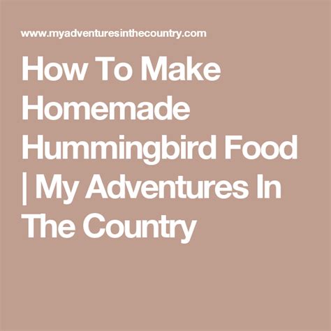 Turn off heat and add sugar to the water. How To Make Homemade Hummingbird Food | My Adventures In ...