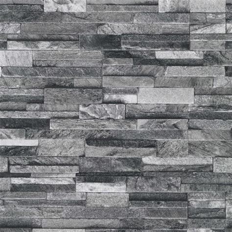 Pands Slate Brick Pattern Faux Stone Effect Wallpaper 42106 20