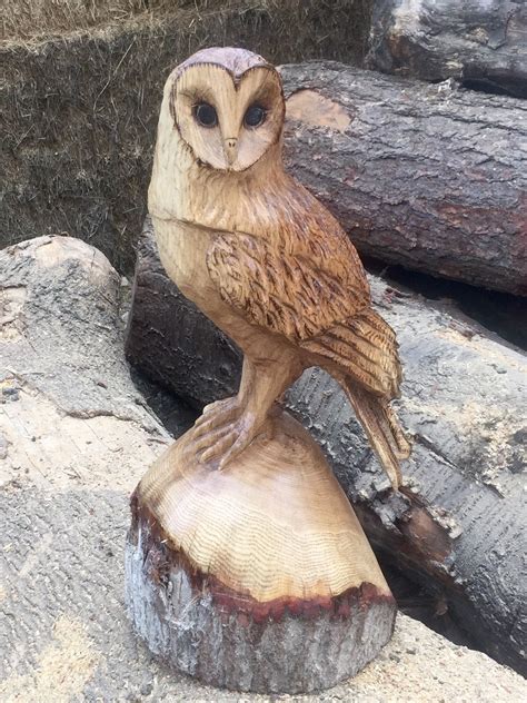 Chainsaw Carved Oak Owl Chainsaw Wood Carving Chainsaw Carving Wood