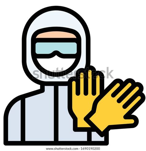 Personal Protective Equipment Vector Illustration Filled Stock Vector