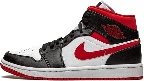 Nike Mens Air Jordan 1 Mid Basketball Shoe Whitegym Red Black 55