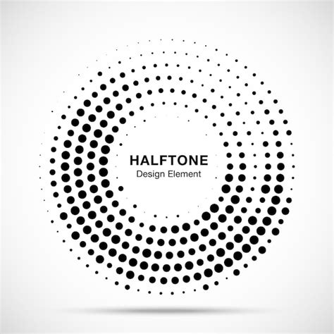 Premium Vector Halftone Circle Dotted Frame Circularly Distributed