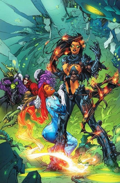 Blackfire And Starfire By Kenneth Rocafort With Images Comics Red