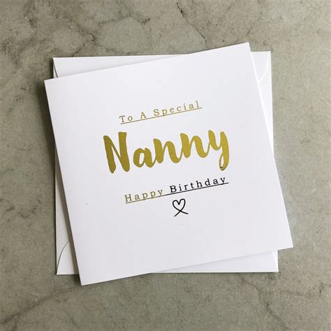 Nanny Birthday Card Birthday Card For Nanny Birthday Card Etsy