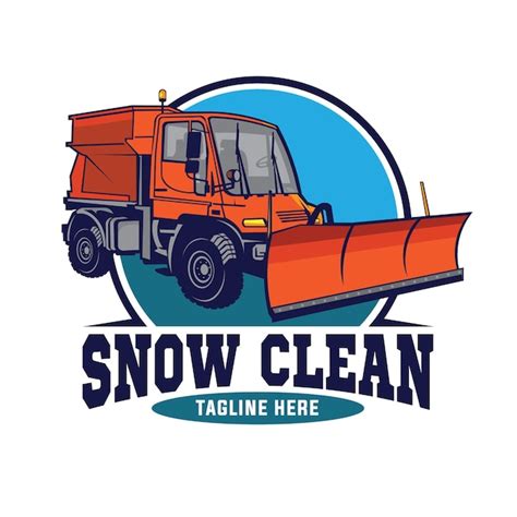 Premium Vector Snow Plow Truck Vector Illustration Logo Design
