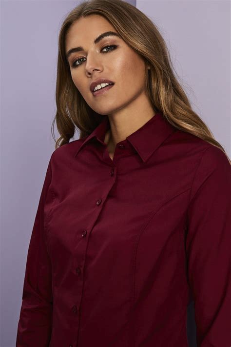 Womens Essentials Long Sleeve Shirt Cherry Red Simon Jersey
