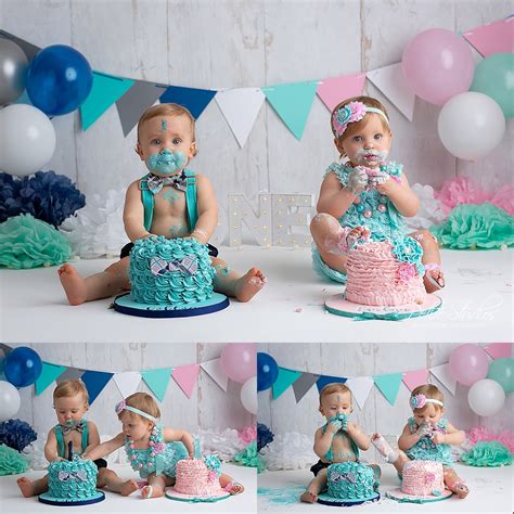 Naperville And Chicago First Birthday Photographer Twins Cake Smash Babe And Girl Cake Smash