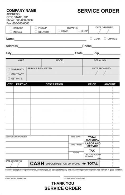 Service Order Template to Personalize | Lighthouse Printing