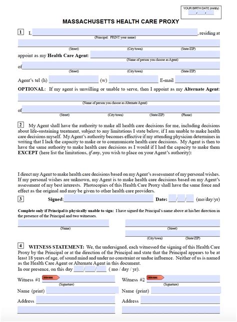 The new york health care proxy law allows you to appoint someone you trust — for example, a family. Massachusetts Health Care Proxy | Medical Power of ...
