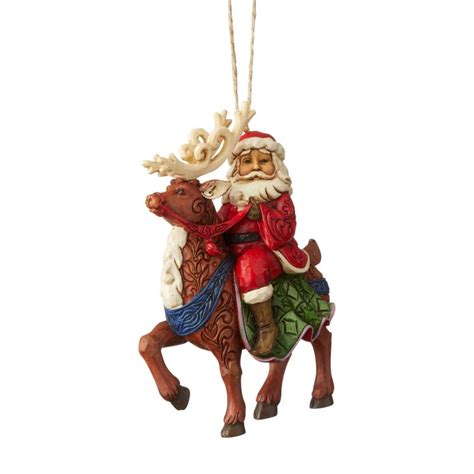 Santa Riding Reindeer Ornament By Jim Shore 6004305