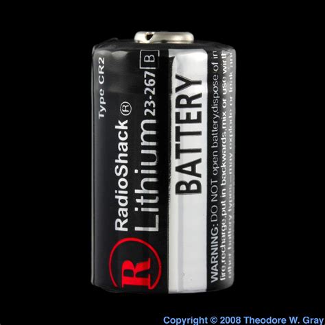 Larger lithium battery, a sample of the element Lithium in the Periodic