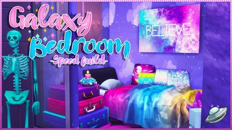 Sims 4colorful Galaxy Bedroom Build Cc 🌌 Youtube