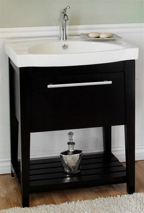 Choosing a style for your bathroom vanity sink will likely depend on how you envision it fitting in. 27.5 Inch Single Sink Bathroom Vanity with a Black Finish ...
