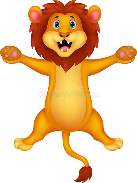Happy Lion Cartoon Jumping Stock Vector Illustration Of Furry 36398921