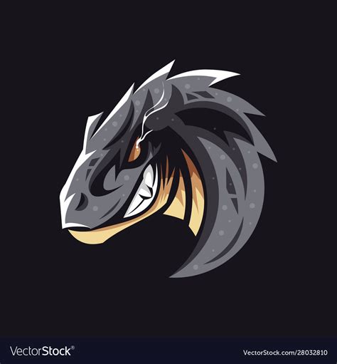 Dinosaur Head Logo Emblem T Rex Monster Royalty Free Vector