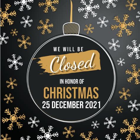 Copy Of Achristmas Day Shop Closed Notice Template Postermywall