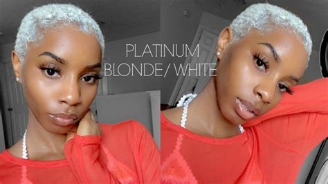 Black To Platinum Blonde White Hair On Short 4c Hair Youtube